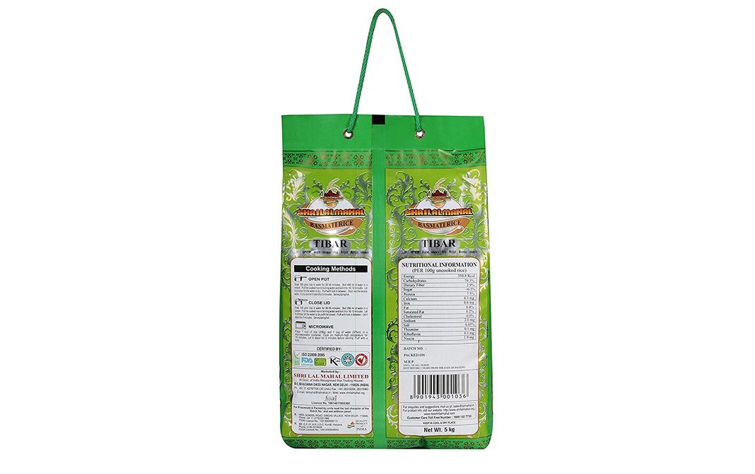 Shrilal Mahal Tibar Basmati Rice    Pack  5 kilogram